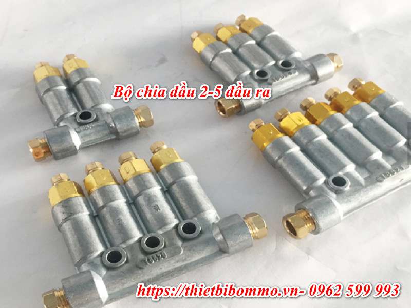 Bộ chia dầu 2-5 đầu ra cho hệ thống bôi trơn tập trung