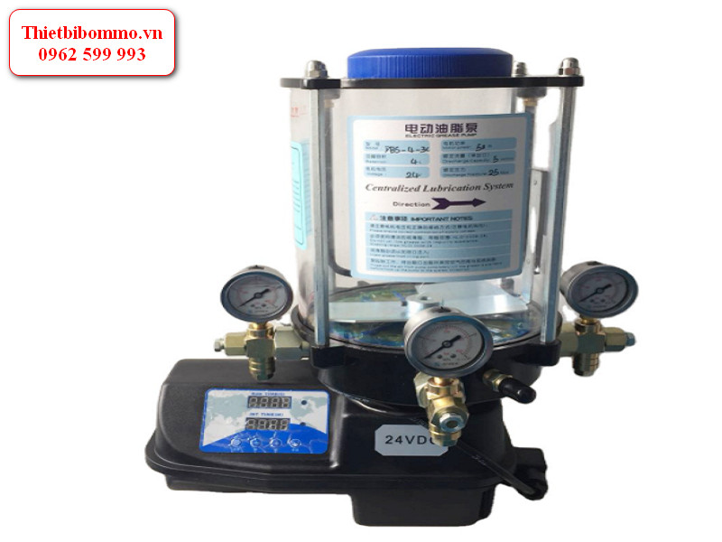 Bơm Mỡ Chạy Điện 24V Có 4 Đầu Ra