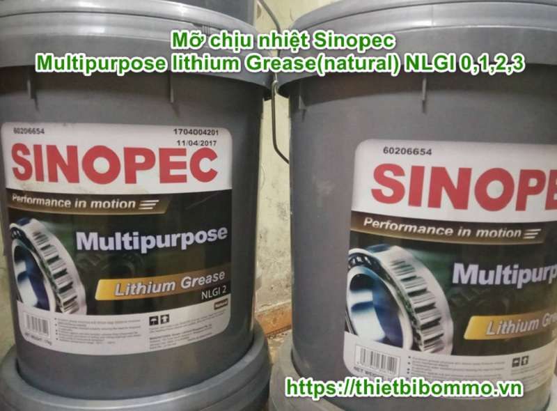 Mỡ chịu nhiệt Sinopec Multipurpose lithium Grease(natural) NLGI 0,1,2,3