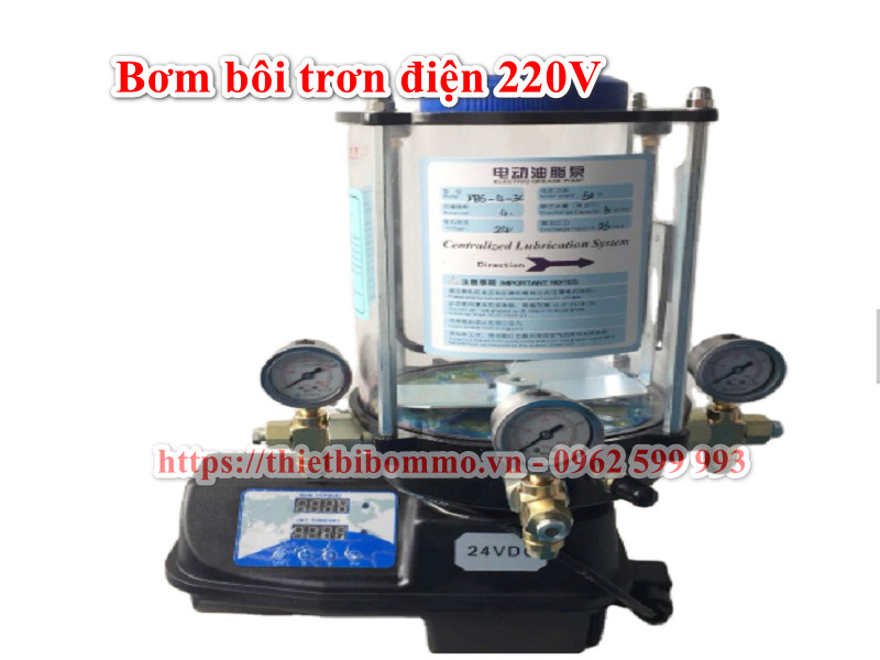 Bơm mỡ bôi trơn điện 220V chất lượng ổn định giá rẻ tại Hà Nội